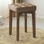 Modern Simplicity Fabric Leather Rubber Wood Square Bread Shape Dining Chair Stool Stackable For Dining Room