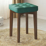 Modern Simplicity Fabric Leather Rubber Wood Square Bread Shape Dining Chair Stool Stackable For Dining Room