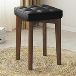 Modern Simplicity Fabric Leather Rubber Wood Square Bread Shape Dining Chair Stool Stackable For Dining Room