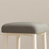 Contemporary Scandinavian Fabric Leather Iron Latex Square Stool Stackable For Living Room