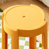 Modern Minimalist Fiberglass Round Pinwheel Stool Stackable For Dining Room