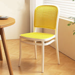 Contemporary Scandinavian Weaving Tritan Square Dining Chair Backrest Stackable For Dining Room