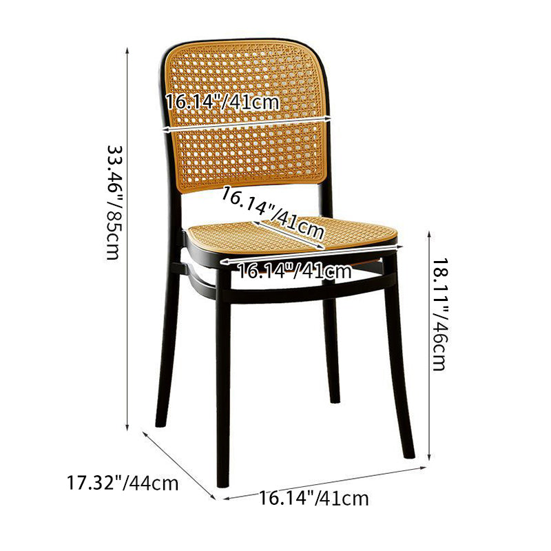 Contemporary Scandinavian Weaving Tritan Square Dining Chair Backrest Stackable For Dining Room