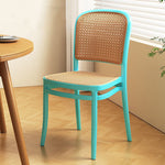 Contemporary Scandinavian Weaving Tritan Square Dining Chair Backrest Stackable For Dining Room