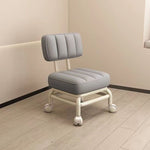 Modern Minimalist Leather Sponge Metal Square Low Stool Backrest Movable For Living Room