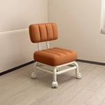 Modern Minimalist Leather Sponge Metal Square Low Stool Backrest Movable For Living Room