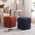 Contemporary Scandinavian Corduroy Wood Sponge Cube Rectangular Low Stool For Living Room