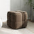 Contemporary Scandinavian Corduroy Wood Sponge Cube Rectangular Low Stool For Living Room