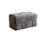 Contemporary Scandinavian Corduroy Wood Sponge Cube Rectangular Low Stool For Living Room