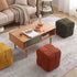 Contemporary Scandinavian Corduroy Wood Sponge Cube Rectangular Low Stool For Living Room