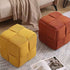 Contemporary Scandinavian Corduroy Wood Sponge Cube Rectangular Low Stool For Living Room