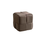 Contemporary Scandinavian Corduroy Wood Sponge Cube Rectangular Low Stool For Living Room