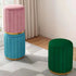 Contemporary Scandinavian Velvet Wood Stainless Steel Sponge Round Vanity Stool Containable For Bedroom