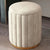 Contemporary Scandinavian Velvet Wood Stainless Steel Sponge Round Vanity Stool Containable For Bedroom