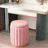 Contemporary Scandinavian Velvet Wood Stainless Steel Sponge Round Vanity Stool Containable For Bedroom