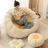 Contemporary Nordic Snowflake Fleece EPS Flower Round Sofa Footrest For Bedroom