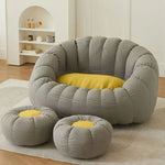 Contemporary Nordic Snowflake Fleece EPS Flower Round Sofa Footrest For Bedroom