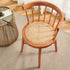 Contemporary Nordic Weaving Rattan Rubber Wood Round Stripe Hollowed Dining Chair Backrest For Dining Room