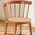 Contemporary Nordic Weaving Rattan Rubber Wood Round Stripe Hollowed Dining Chair Backrest For Dining Room