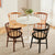 Contemporary Nordic Weaving Rattan Rubber Wood Round Stripe Hollowed Dining Chair Backrest For Dining Room