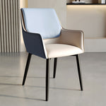 Contemporary Scandinavian Microfiber Leather Carbon Steel Sponge Square Dining Chair Backrest Armrest For Dining Room