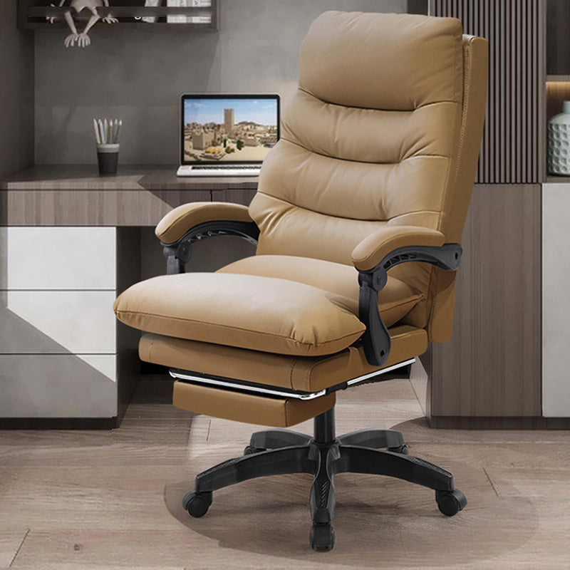 Modern Simplicity Cowhide Microfiber Leather Steel Cotton Sponge Square Massage Desk Chair Backrest Footrest Adjustable For Home Office