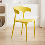 Contemporary Scandinavian Plastic Square Hollowed Dining Chair Backrest Stackable For Dining Room