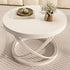 Modern Luxury Round Long Curved Rock Slab Metal Side Table 1-Tier For Living Room