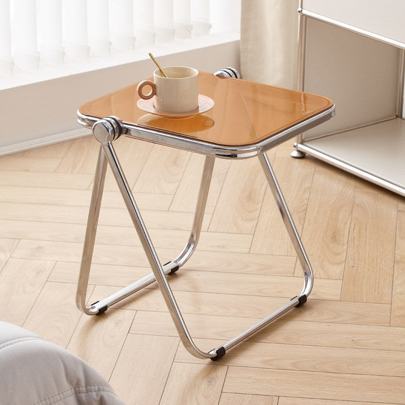 Modern Minimalist Foldable Square PET Metal Coffee Table For Living Room