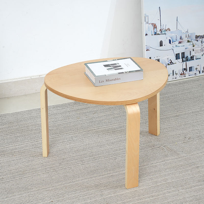 Modern Minimalist Triangle Round Corner Wood Coffee Table For Living Room