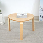 Modern Minimalist Triangle Round Corner Wood Coffee Table For Living Room