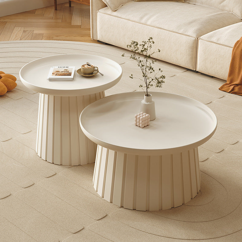 Modern Minimalist Round Tray Cylinder Plastic Coffee Table For Living Room