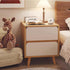 Modern Minimalist Rectangular Solid Wood Panel Nightstand 1/2 Drawer For Bedroom