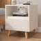 Modern Minimalist Rectangular Solid Wood Panel Nightstand 1/2 Drawer For Bedroom