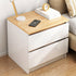 Modern Minimalist Rectangular Faux Panel Nightstand 2-Drawer For Bedroom