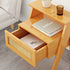 Modern Minimalist Rectangular Trapezoidal Nan Bamboo Plastic Nightstand 1-Drawer For Bedroom