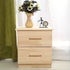 Modern Simplicity Rectangular Solid Wood Nightstand 2-Drawer For Bedroom