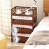 Modern Simplicity Rectangular Rattan Nightstand 3-Storage For Bedroom