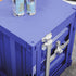 Contemporary Industrial Rectangular Striped Container Iron Nightstand For Bedroom