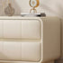 Modern Minimalist Rectangular Round Corner Microfiber Leather Wooden Nightstand 2-Drawer For Bedroom