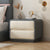 Modern Minimalist Rectangular Round Corner Microfiber Leather Wooden Nightstand 2-Drawer For Bedroom