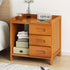 Modern Minimalist Rectangular Nan Bamboo Density Board Nightstand 1/3 Drawer For Bedroom