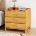 Modern Minimalist Rectangular Nan Bamboo Density Board Nightstand 1/3 Drawer For Bedroom