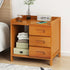 Modern Minimalist Rectangular Nan Bamboo Density Board Nightstand 1/3 Drawer For Bedroom