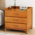 Modern Minimalist Rectangular Nan Bamboo Density Board Nightstand 1/3 Drawer For Bedroom