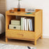 Modern Minimalist Rectangular Nan Bamboo Density Board Nightstand 1/3 Drawer For Bedroom