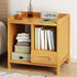 Modern Minimalist Rectangular Nan Bamboo Density Board Nightstand 1/3 Drawer For Bedroom