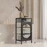 Modern Minimalist Rectangular Striped Glass Iron Nightstand 3/4 Tier For Bedroom