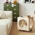 Modern Minimalist Removable Square Glass Wood End Table 2-Tier For Living Room
