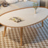 Modern Minimalist Oval Wood Coffee Table 1/2-Tier For Living Room